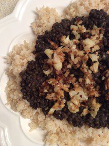 BLACK LENTILS & RICE TOPPED WITH CAULIFLOWER