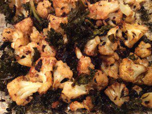 BAKED CAULIFLOWER AND KALE CHIPS