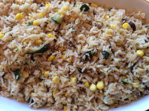 GARLICKY CORN PILAF