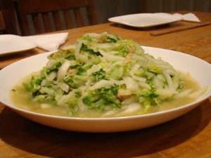 Cooked lettuce with garlic recipe