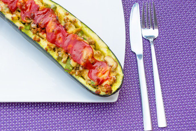 NUTTY ZUCCHINI BOATS