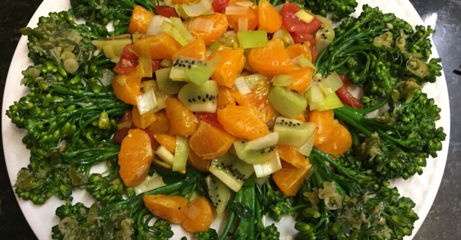 BROCCOLINI AND FRUIT SALAD