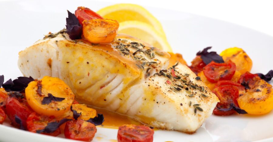WHITE FISH WITH FENNEL, TOMATO AND HERBS