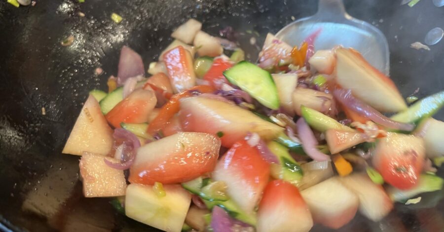 WATERMELON CUCUMBER STIR-FRY