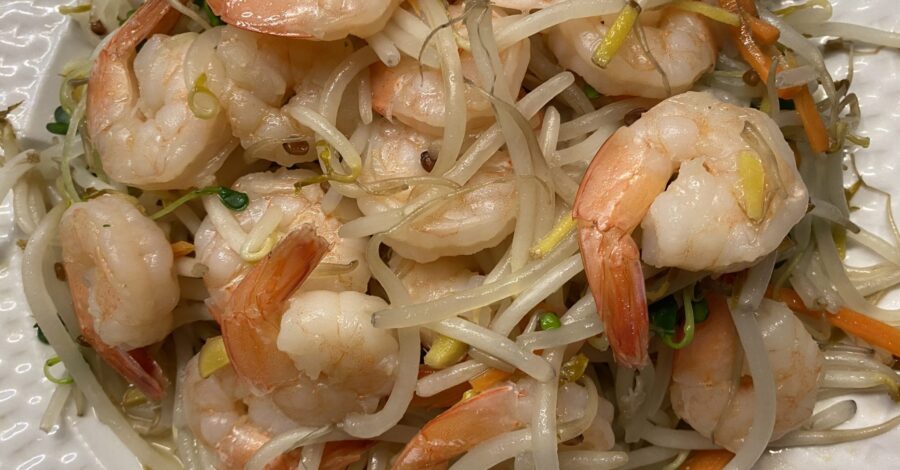 SHRIMP WITH SPROUTS