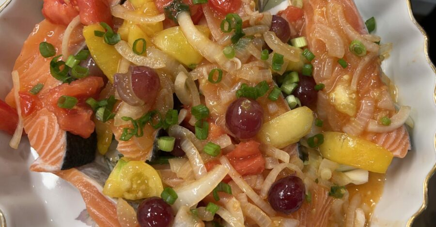 SALMON VEGGIE BAKE