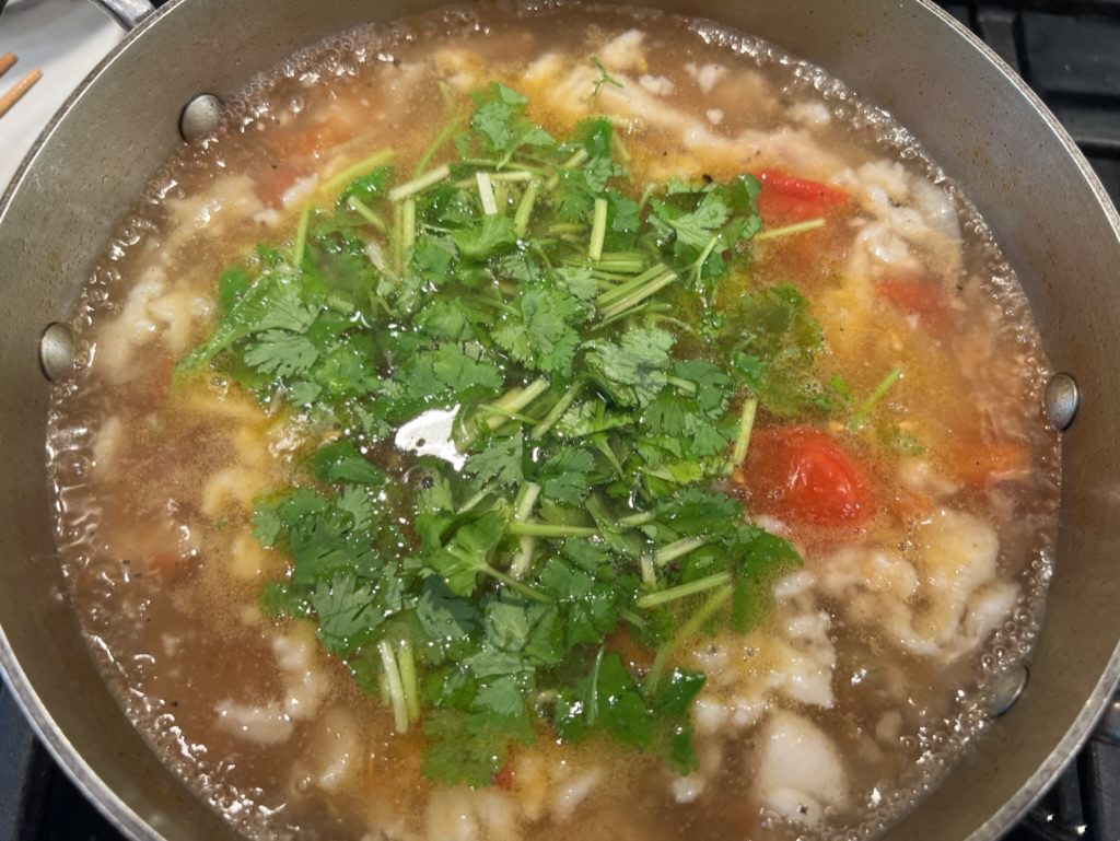Balsamic vinegar and fish soup