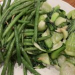 Greens such as string beans and bok choy